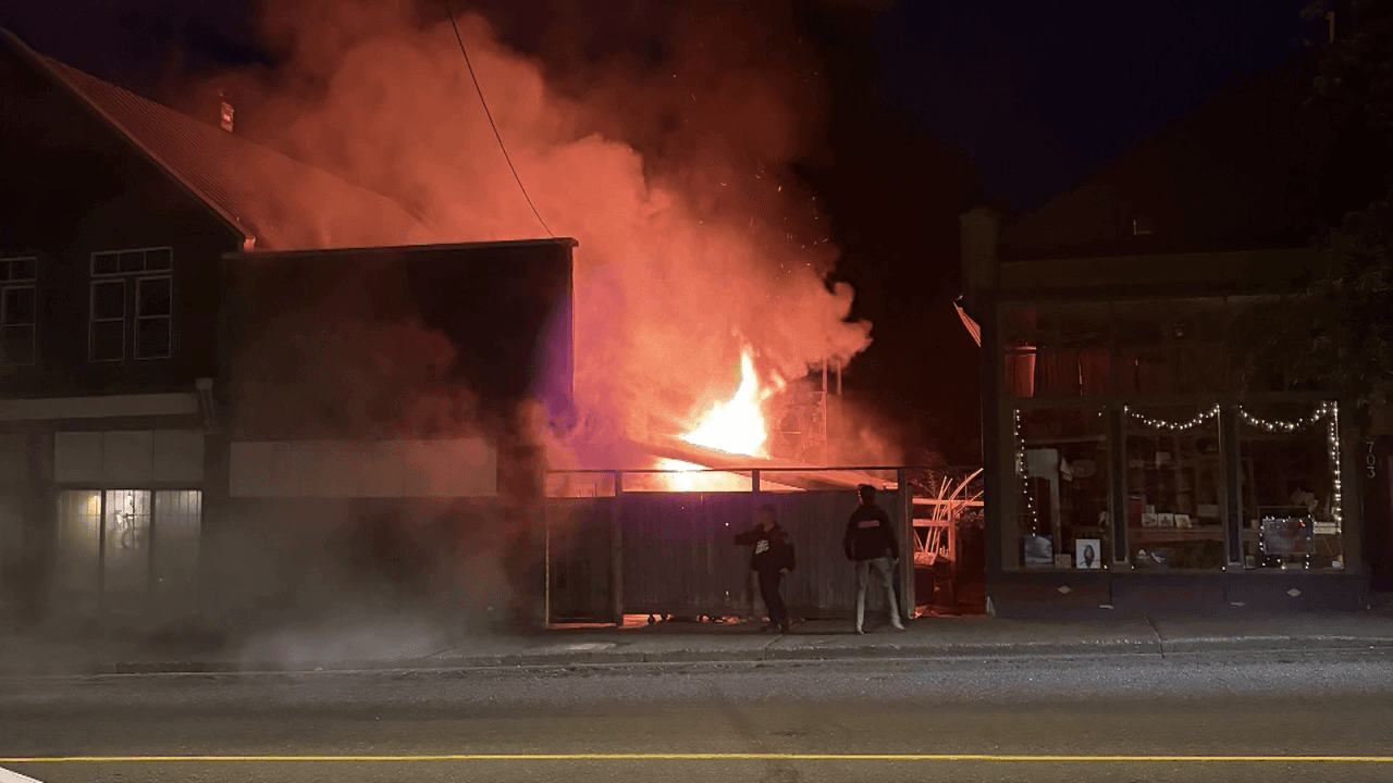 Historic Cumberland building goes up in flames
