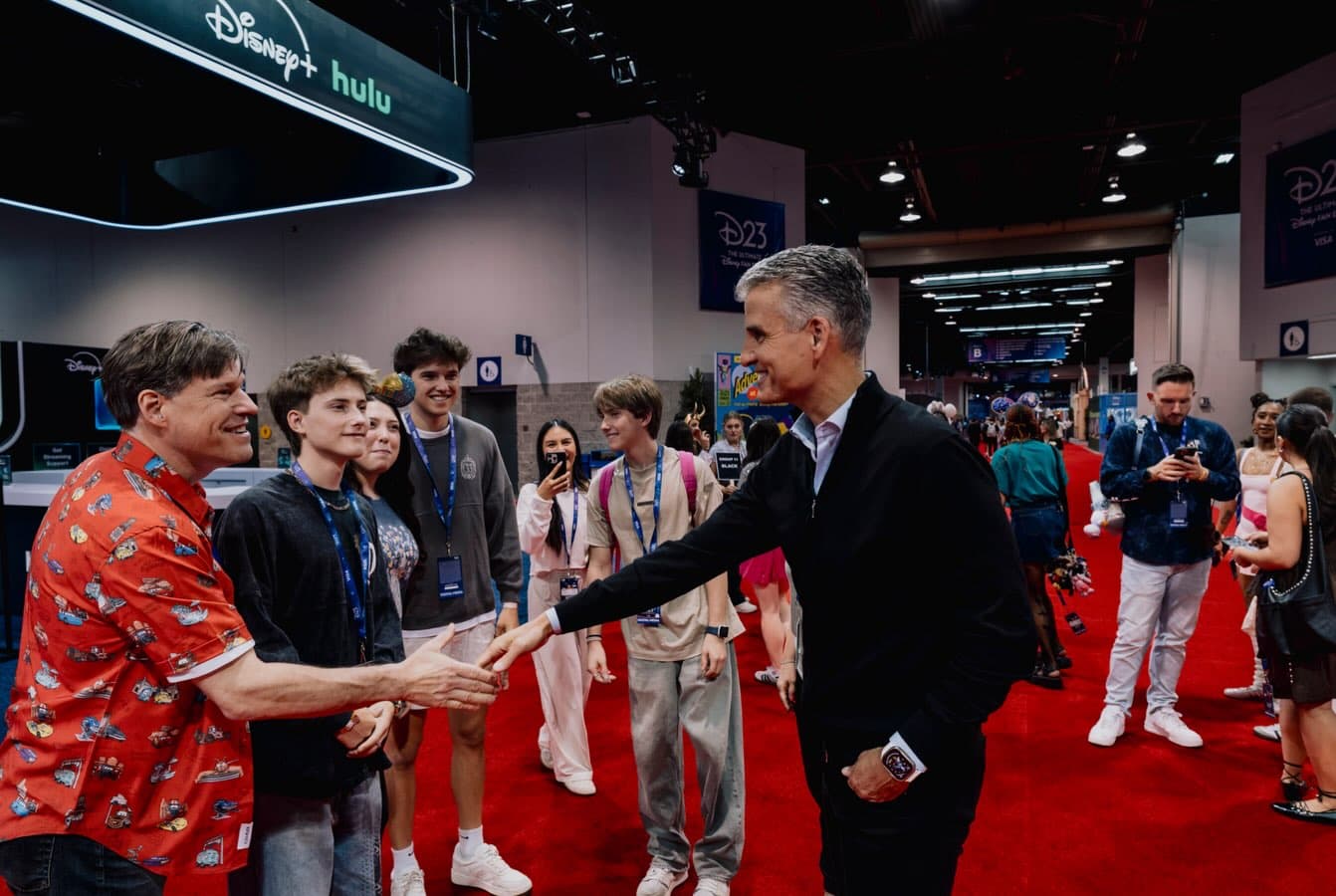 Disney CEO Josh D’Amaro Roams D23 Show Floor, Greets Fans on First Day